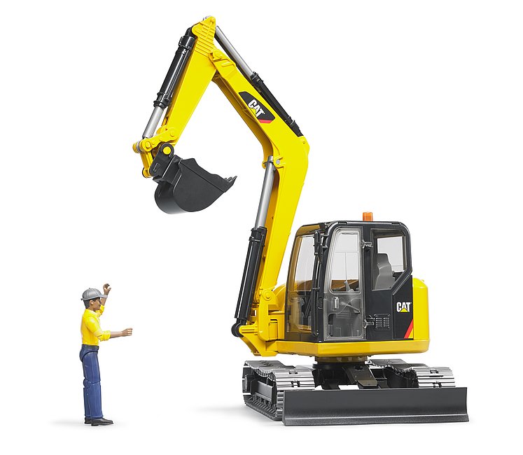 02467 Cat Mini Excavator with worker