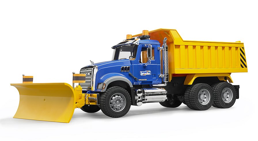 02825 MACK Granite Tip up truck with pow blade and Light Sound Module trucks incl. battery