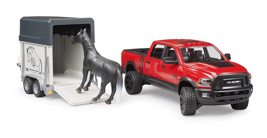 02501 RAM 2500 Power Wagon with horse trailer and horse